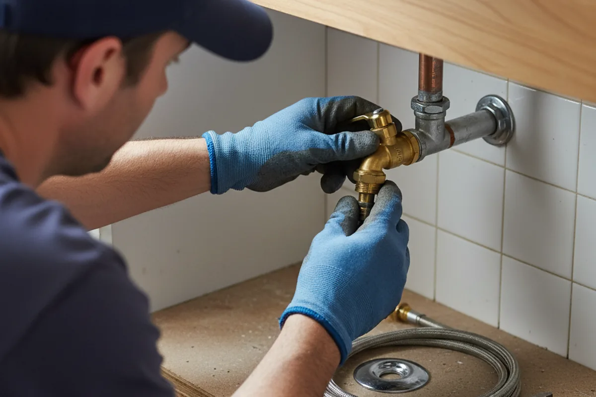 Shutoff valve and fitting work during Burst Pipe Repair in Hickory